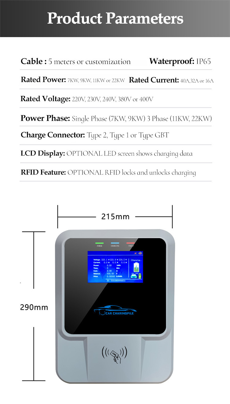 Ac Ev Charger OEM Home Electric Car Charger 7KW GB/T EVSE for Chinese Portable Level 2 Home for VW ID4 Wally Type 2 Charger W3x