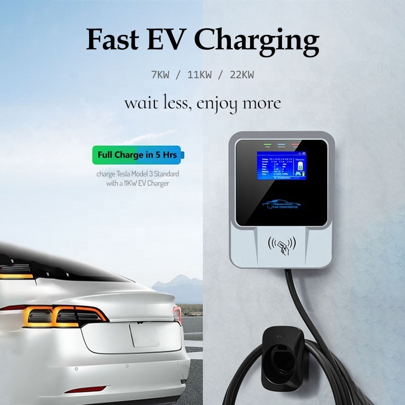 50 Amp Electric Vehicle Charger Level 2 2022 Wallmounted 48A Wallbox Recharge Auto for Nissan Leaf Fast EV Charger SAE J1772 50A