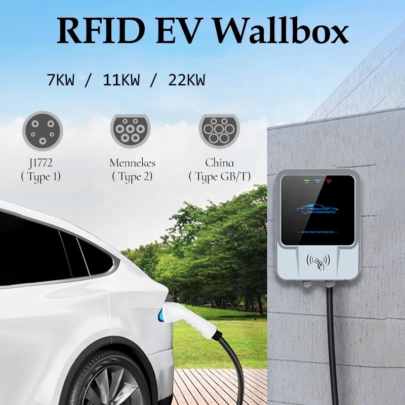 380V AC Charging Station 7KW Typ2 EV Chargepoint EVSE 400volt Type 2 GBT Wall Charger for Zeekr EV Charger Box 11KW Wallbox 22KW