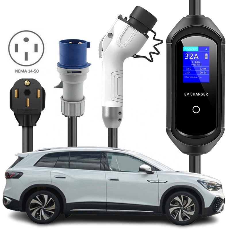 32A 1 Phase Portable ID 4 Charger GBT Type 2 ID6 AC EV Chargepoint VV ID 6 Crozz Pro Type2 Home Charger for ID4 7KW VW Accessory