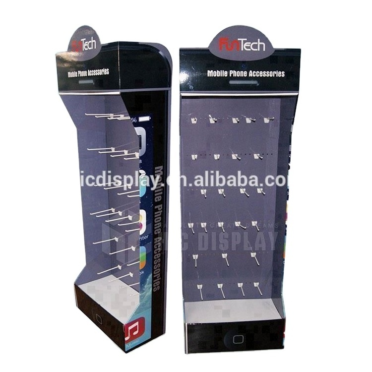 Cardboard Hook Display Stand For Cell Phone Accessory peg display