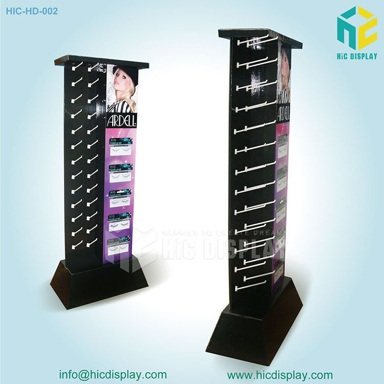 HIC Fashion Pop Cardboard Eyelash Display Stand with Hooks