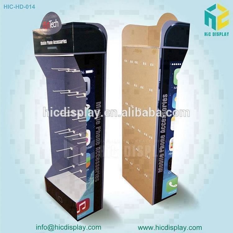 Cardboard Hook Display Stand For Cell Phone Accessory peg display