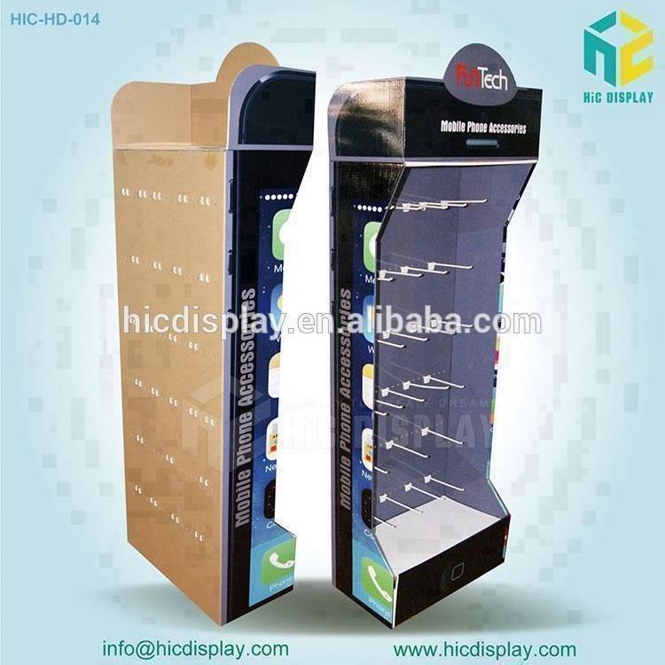 Cardboard Hook Display Stand For Cell Phone Accessory peg display