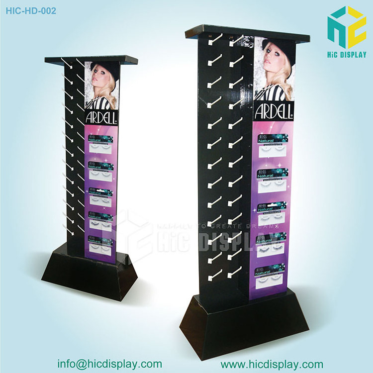 HIC Fashion Pop Cardboard Eyelash Display Stand with Hooks