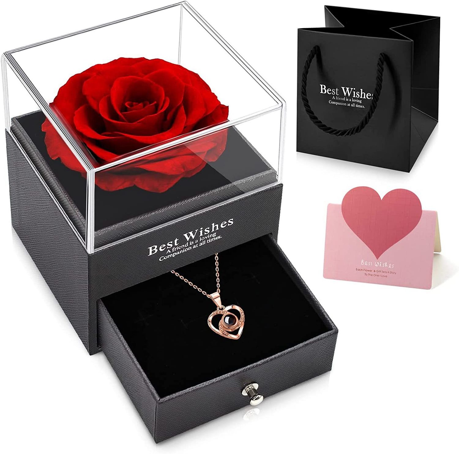 Hot Selling Yunnan Flower Eternal Rose Jewelry Gift Box Preserved Rose