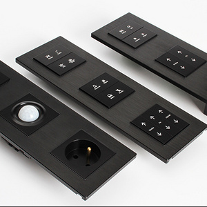 Black Room Electrical Smart Wall Switch And Socket Panel for safe usage