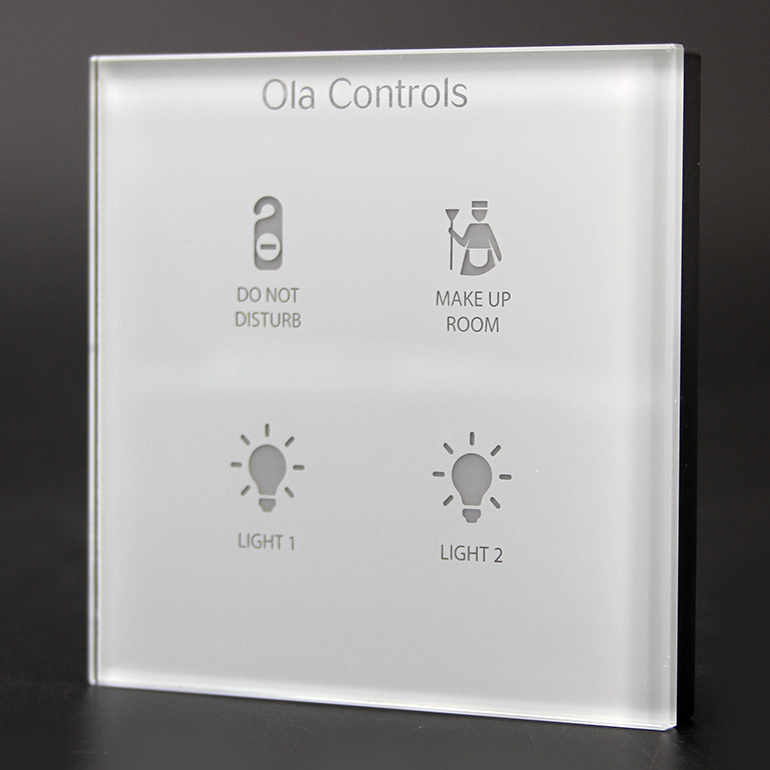 Touch control 12v dc rs485 modbus wall light switch with white crystal panel