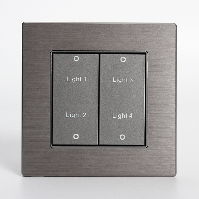 Smart wall light switch 4 gang soft touch button 12V dry contact switch