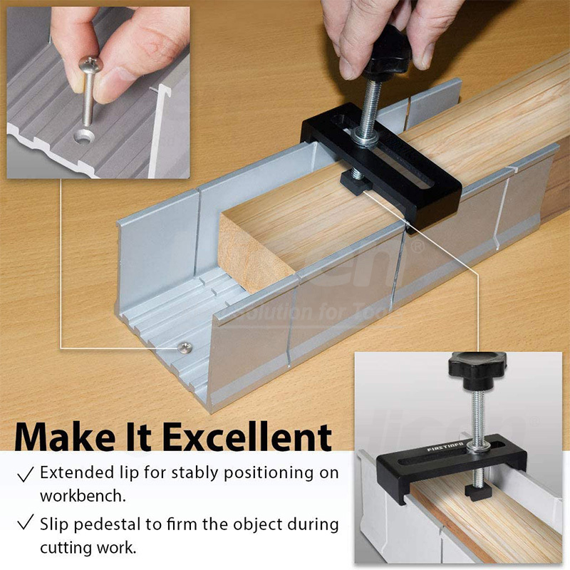 Metal Aluminum Miter Box 9.8 Inch Mitre Box for Manual Saw for Hand Saw 3 Cutting Angles