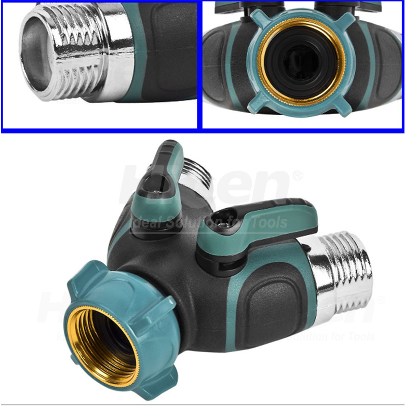 Hose Splitter, Garden Hose Splitter, Double Y Shut Off Valve for Outdoor Lawn and Water Hoses Connector