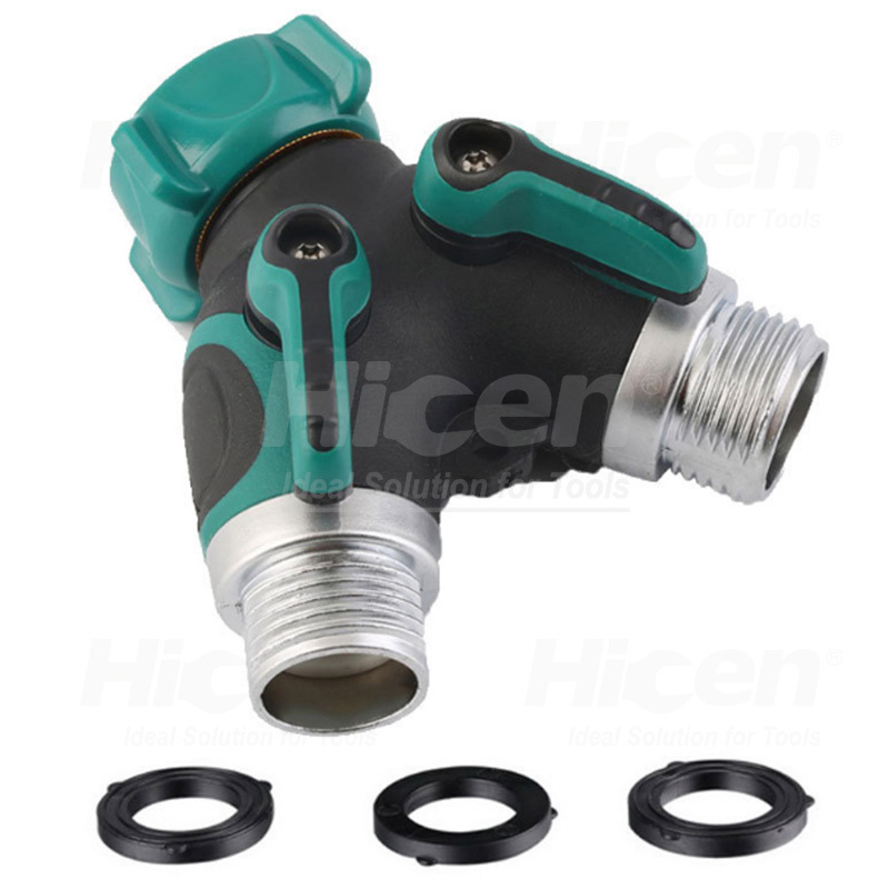 Hose Splitter, Garden Hose Splitter, Double Y Shut Off Valve for Outdoor Lawn and Water Hoses Connector