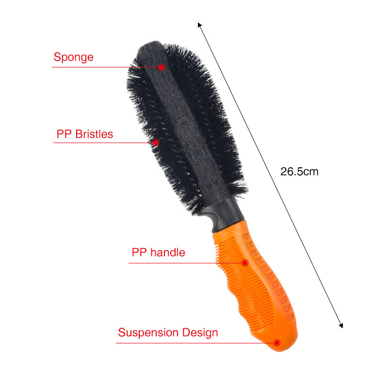 Hicen PP Bristles Sponge Auto Wheel Tires Rims Cleaning Car Tyre Detailing Brush