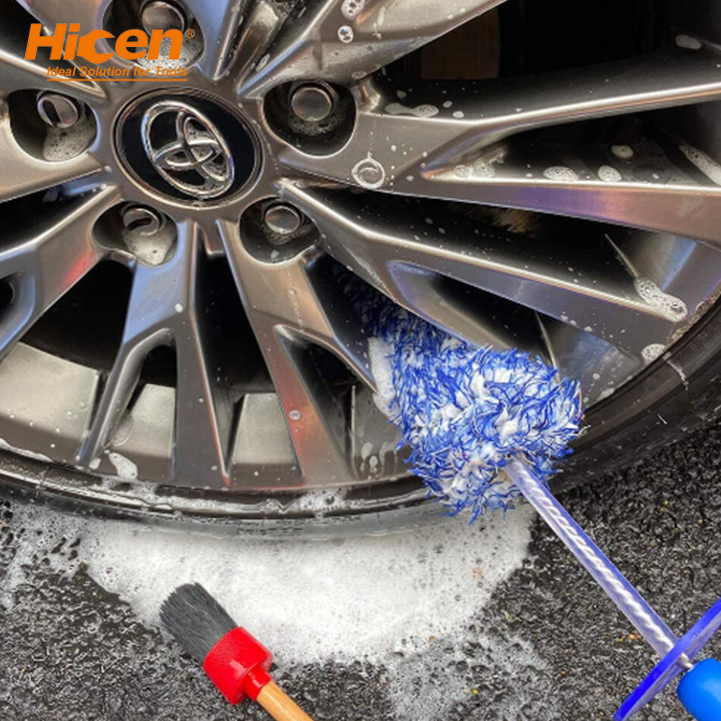 Wheel and Tire Cleaner Brush, Easy Reach Wheel & Tire, Rim Brush for Cars, Trucks, Spokes