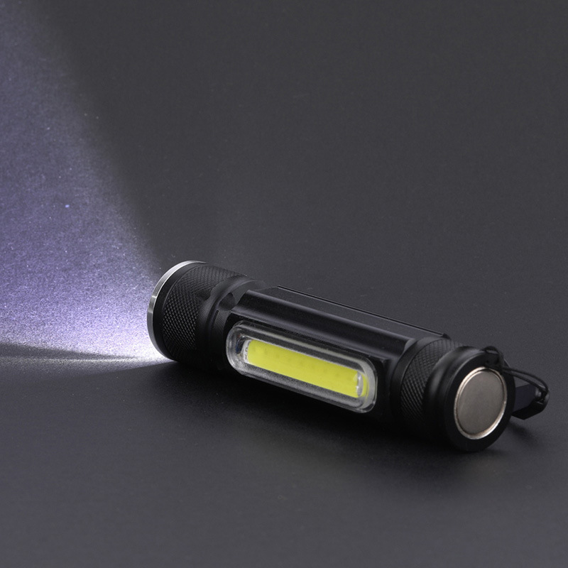 Mini Handheld USB Rechargeable Tactical Built-in COB Side Light and Magnet Brightest with XML-T6 LED Flashlight