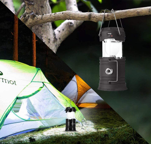 Solar Lantern Flashlights USB Rechargeable Camping Lantern Led Collapsible & Portable for Emergency Hurricanes Power Failure