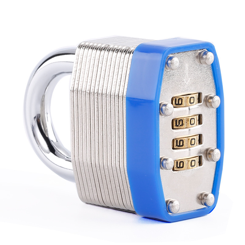 Hicen Hardened Shackle Reinforced Laminated 4 Brass Combination Wheels Padlock