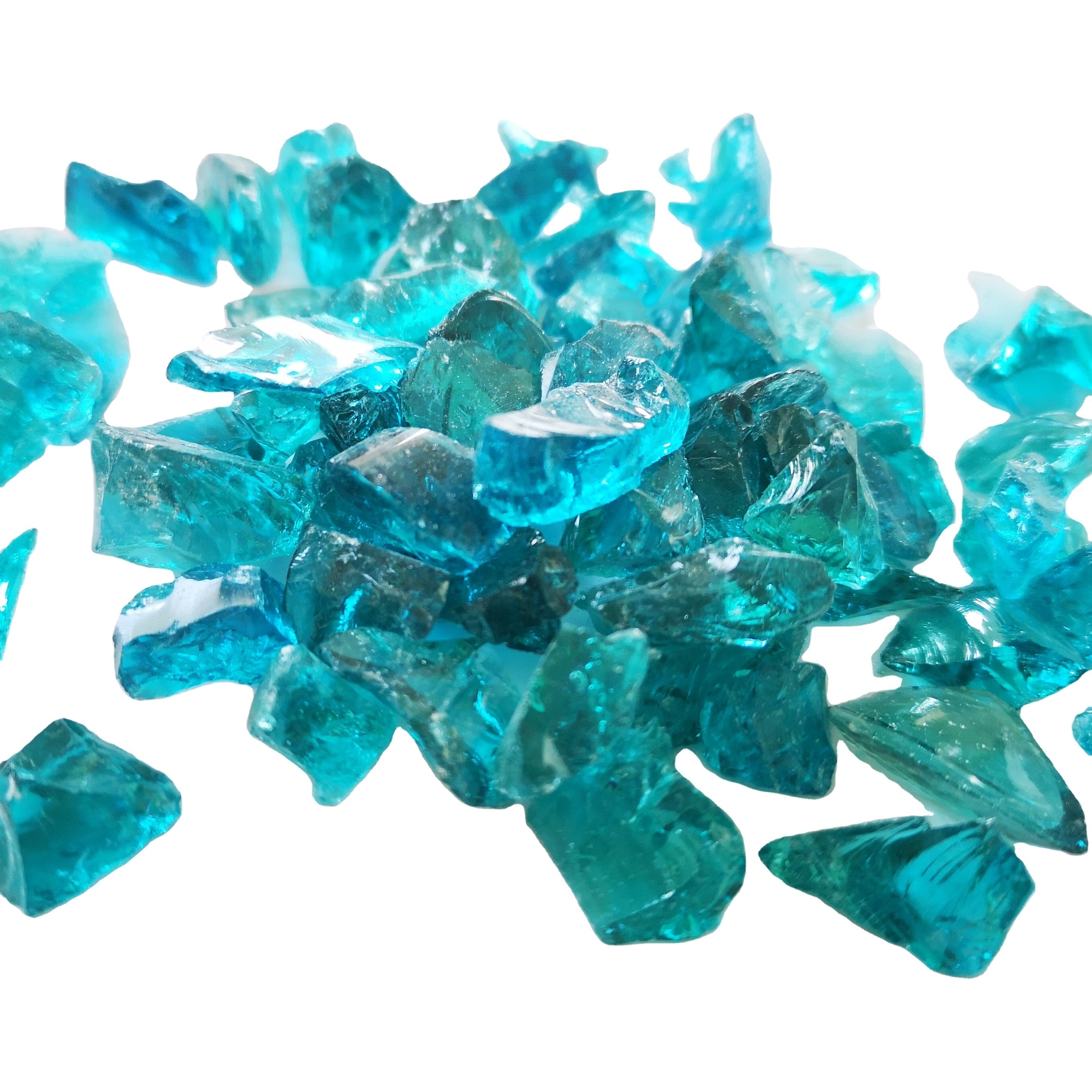 wholesale crushed colored glass light blue