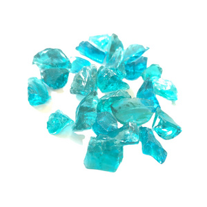 1/4'' ocean blue garden glass rocks for fire pit decoration