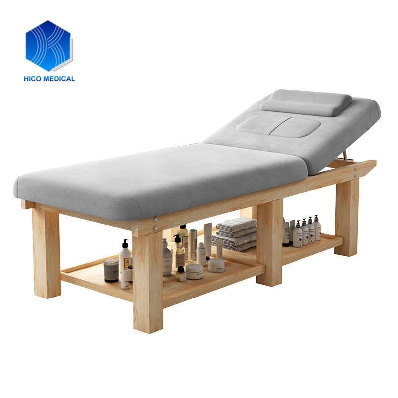 Best Quality 2 Section Durable Adjustable Chiropractic Massage Bed Thai Wooden Facial Massage Table For Sale