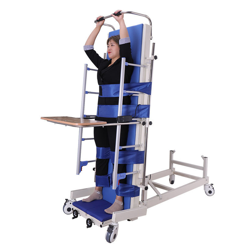 Stroke hemiplegia paralysis auxiliary patient vertical standing bed electric lifting rehabilitation training bed with CE motor