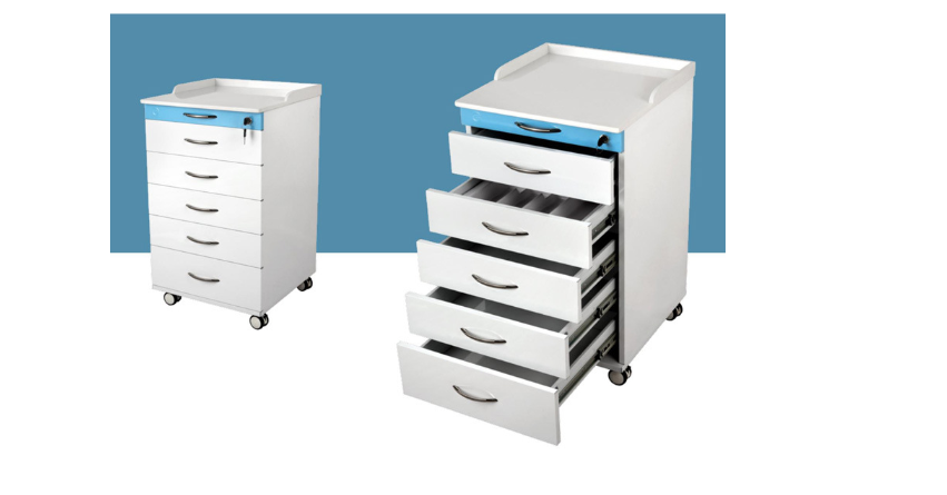 Hospital Stainless Steel Movable Convenient & Durable Top Dental Cabinet Dental Clinic Equipment Medical Trolley Cabinet Cart