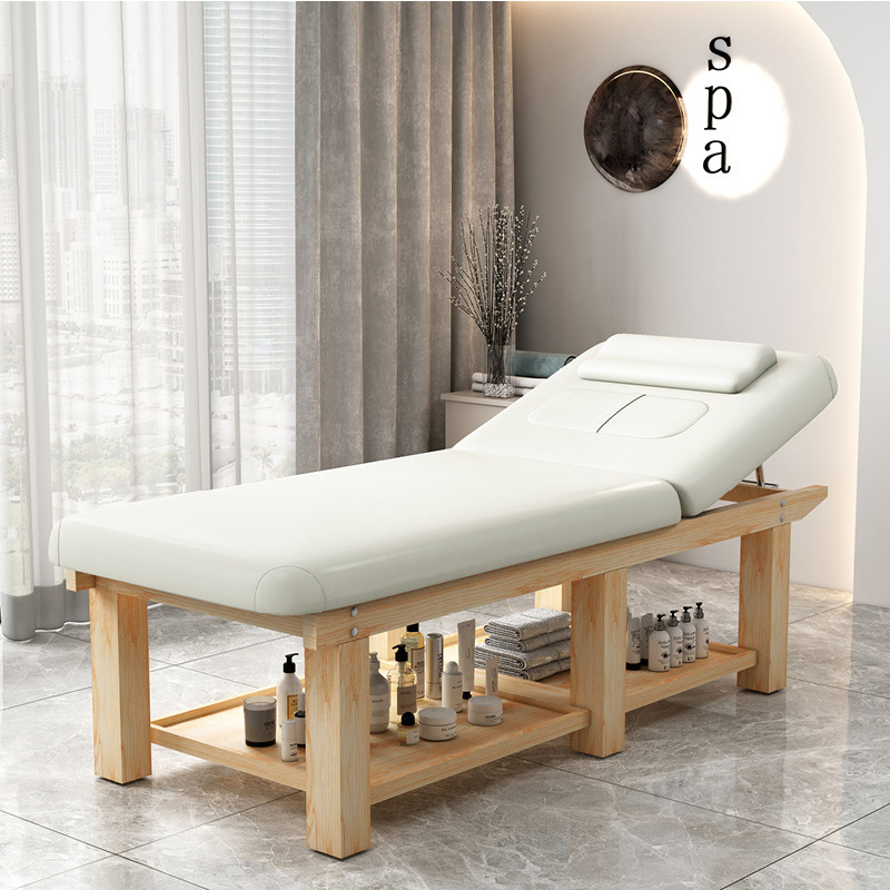 Best Quality 2 Section Durable Adjustable Chiropractic Massage Bed Thai Wooden Facial Massage Table For Sale