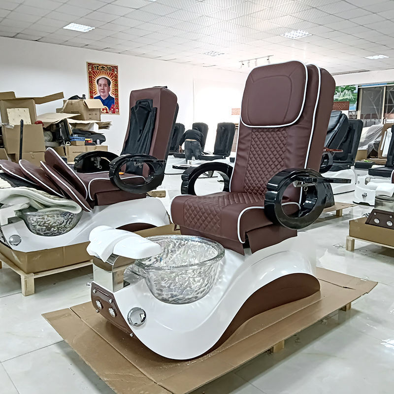 HICOMED Coffee Wholesale Barbershop Equipment Manicure Chair Luxury Electric Used Pedicure Chair With LED Basin