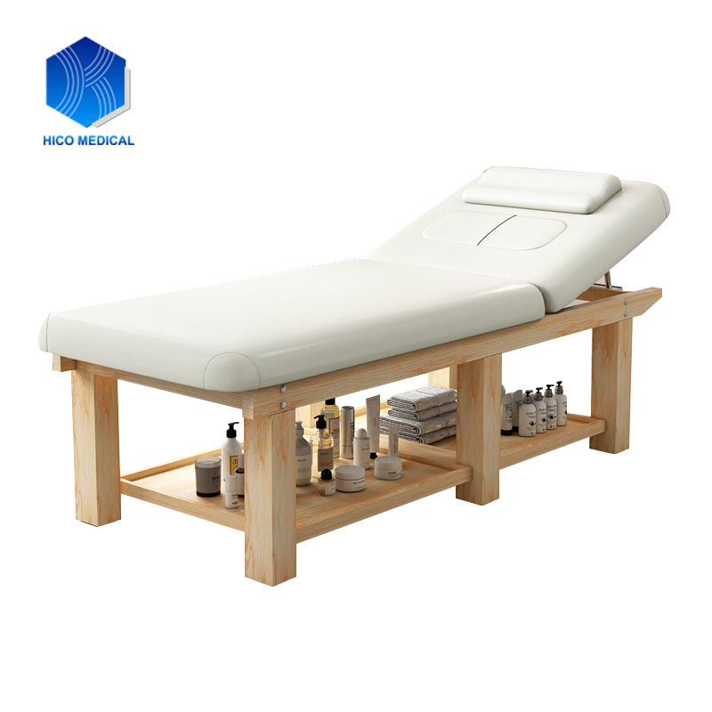 Best Quality 2 Section Durable Adjustable Chiropractic Massage Bed Thai Wooden Facial Massage Table For Sale