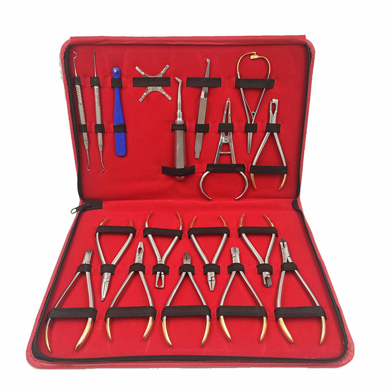 18pcs Dentist Orthodontic Tools Set Archwire Corrector Forceps Stainless Steel Orthodontic Pliers Forming Forceps