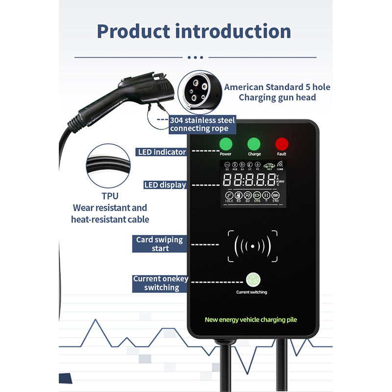 Type 1 AC EV Charging Station 48 Amp  Level 2 EVSE Charger Station 240V Input