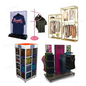 Customized Metal Wood Cardboard Freestanding Garment Rack Wall Children Clothing Display Rack Clothes Display Rack