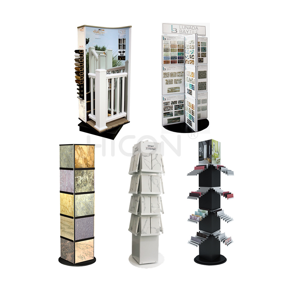 Ceramic Tower Tile Marble Slab Sample Sliding Stone Quartz Granite Floor Standing Display Showroom Display Racks