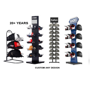 Metal Hat Display Unit Counter Top Hat Stand Helmet Shelves Baseball Cap Display Rack Helmet Hat Stand