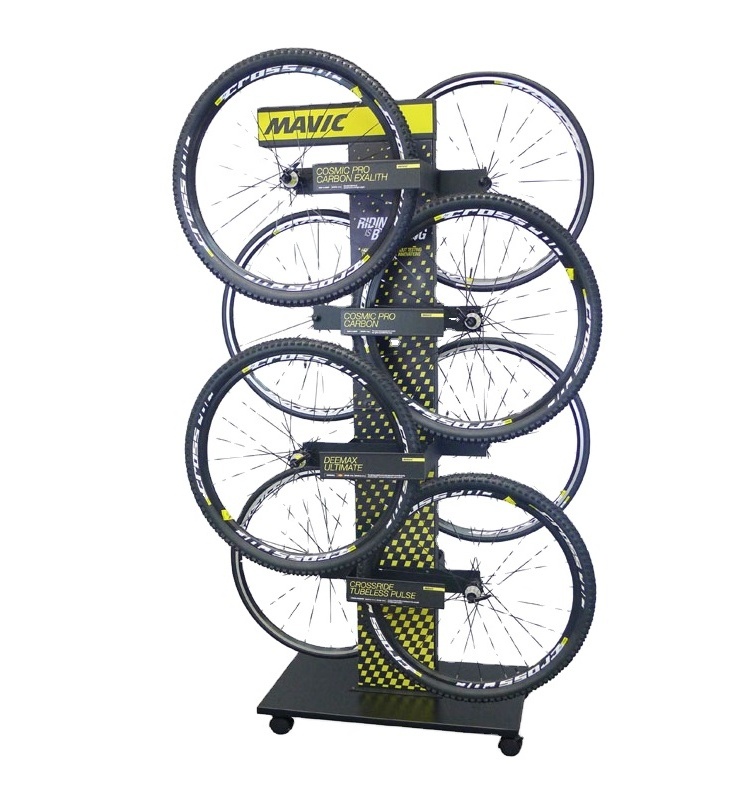 Boost Sales Alloy Wheel Display Stands, Floor Tire Display Stand Motorcycle