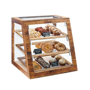 Free Design Food Shop Counter Top Clear Acrylic Bread Display Retail Bakery Cake Display Case