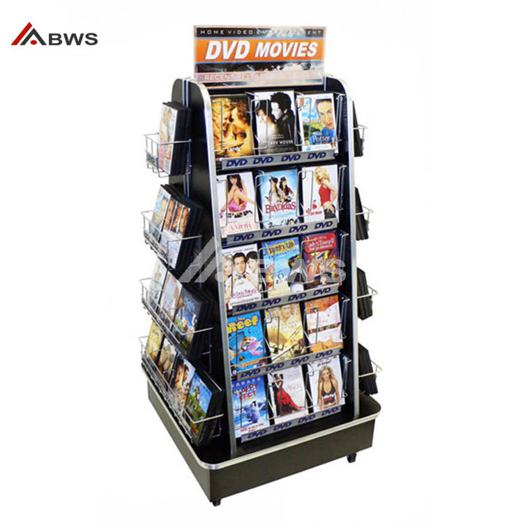 Bookstore And Stationery Shop Display Shelf Custom Rotating Kids Book Display Shelf Wooden Bookshelf