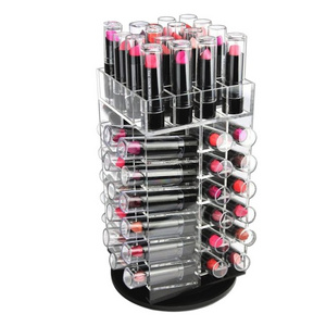 Increase Sales Table Top Rotating Acrylic Lipstick Stand Cosmetics Store Lip Gloss Display Holders