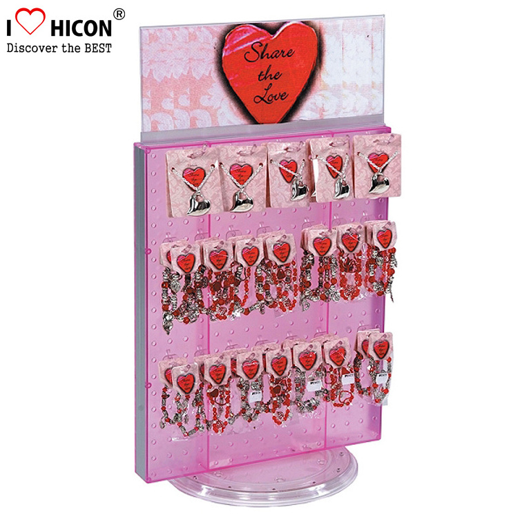 Acrylic Double-Side Fashion Store Display Case For Jewelry, Cheap Rotating Body Jewelry Display Cases