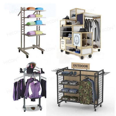 Factory Price Metal Wood Dog Clothes Stand Foldable Rack Clothing Stand Cardboard Clothes Display Racks Shelf For Clothing Shop