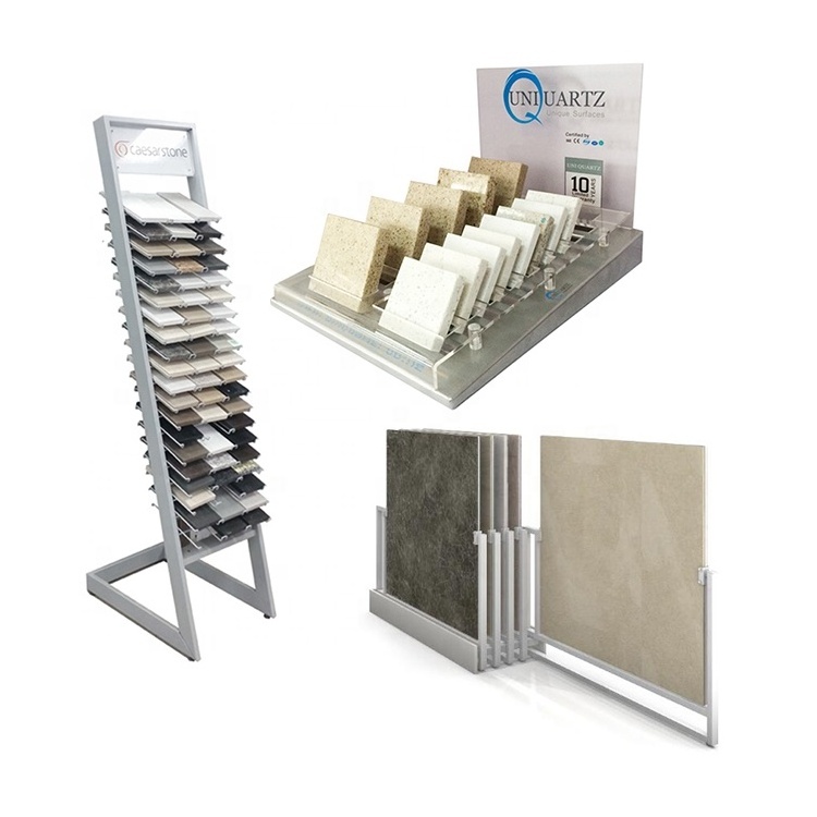 Sample Quartz Display Stand Floor Stand Metal Wood Quartz Stone Tile Display Stand Acrylic Slate Tile Display Rack for Shop