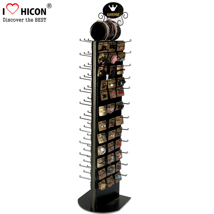 Jewelry Store Equipment Custom Lockable 4-Way Rotating Wood Acrylic Jewelry Display Floor Stands