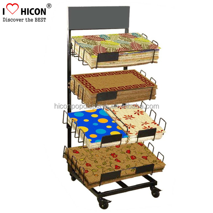 Unique Freestanding Area Rug Display Rack, Metal Retail Shop Hanging Rug Display Rack For Sale