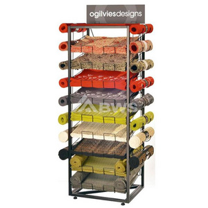 Quality Assured Floor Metal Wire Carpet Display Shelf Carpet Sample Display Rack And Stand