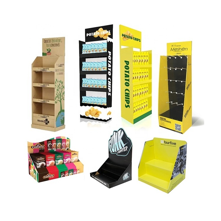 Retail Store Product Display Unit Stands Corrugated Cardboard Candy Food Beverages Cardboard Display Rack