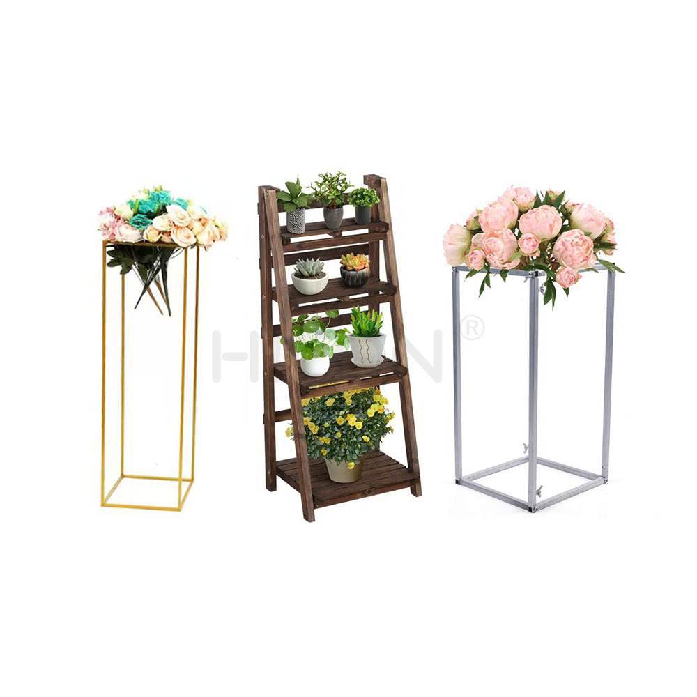 Wholesale Store Top Selling Flower Shop Round Multi Layer Tier Preserved Flower Trolley Display Rack