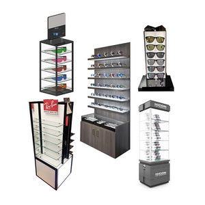 Custom Retail Optical Store Led Shelf Eyeglass Sunglasses Glasses Case Showcase Cabinet Display Rack Stand