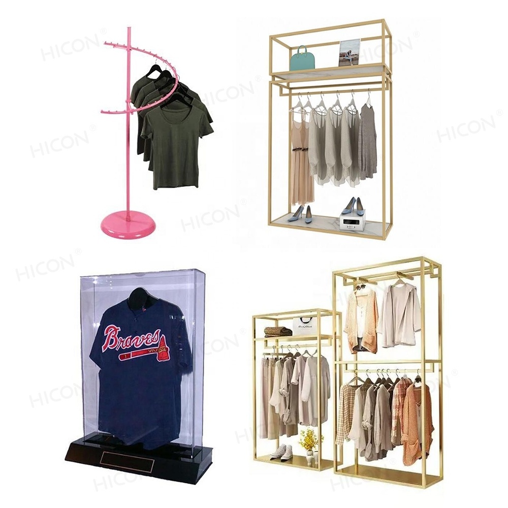 Hot Deal Round Take Racks For Clothing Metal Wood Cardboard Freestanding Underwear Display Stand Black Retail Clothing Rack