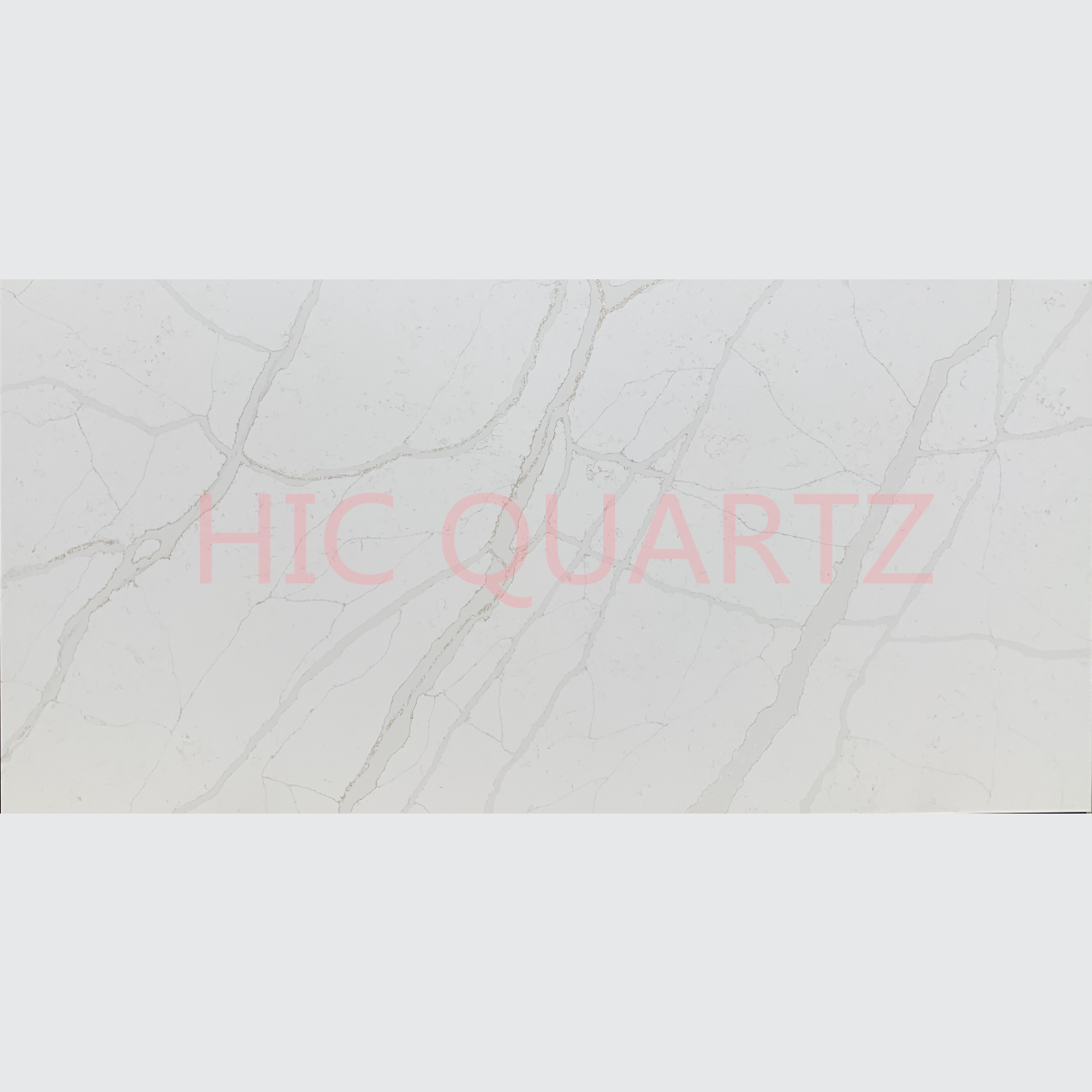 HIC QUARTZ Calacatta White Tax Free Artificial Quartz Stone Slab Kitchen Countertop with Competitive Price Sale Choice Top Edge