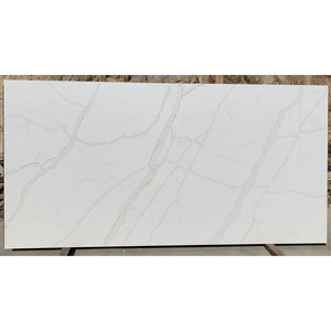 Artificial Calacatta White Quartz Stone Slabs wholesale Price Marble Style for bathroom top Kitchen Countertop